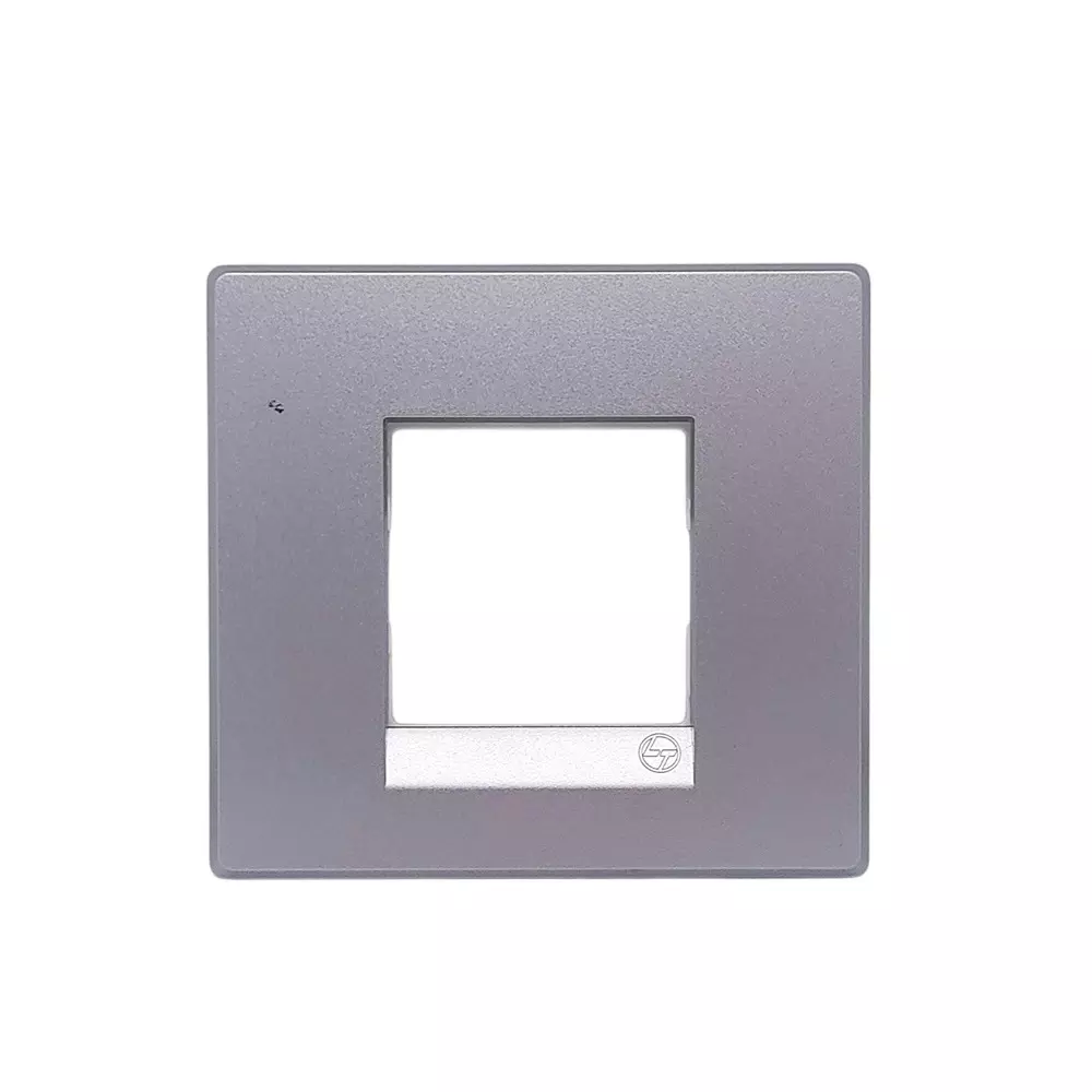 L&T [ Lauritz Knudsen ] Englaze Plastic Cover Plate With Plastic Grid Frame Moonlight Silver Color 2 Module, CB92102FS01