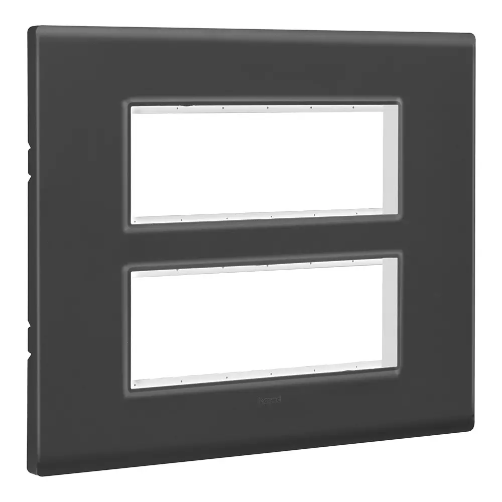 Legrand Cover Plate with Support Frame Allzy Matt Black 12 Module, 6813 19 (Pack of 10)