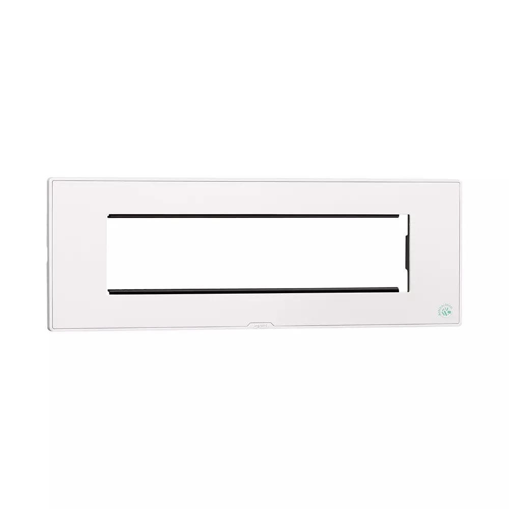 Legrand Anti-Bacterial Cover Plate with Support Frame Myrius Classic White 8 Module, 6793 48 (Pack of 5)
