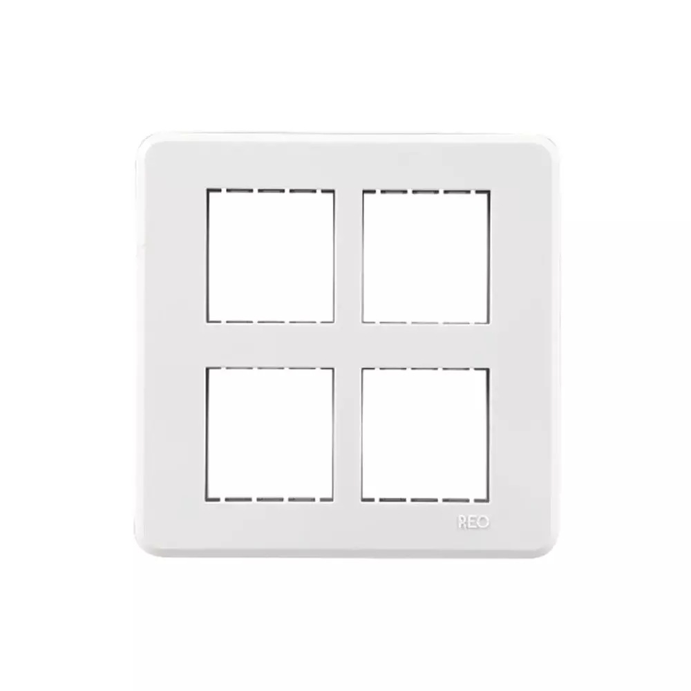 Reo by Havells Cover Plate 8 Module Polycarbonate Elegant White