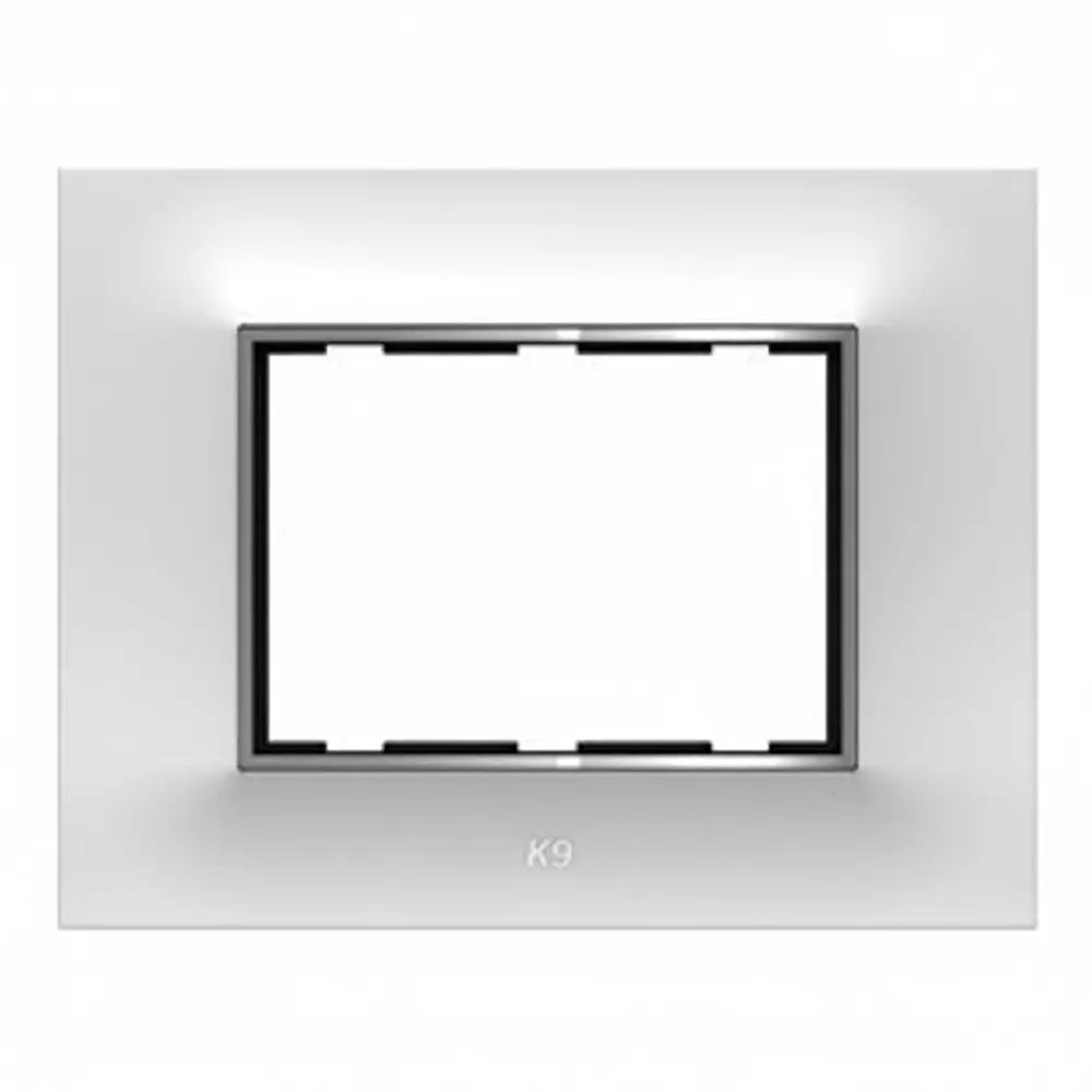 K9 Euro Cover Plate With Base Frame Chromeline 3 Module White, 9172 (Pack of 10)