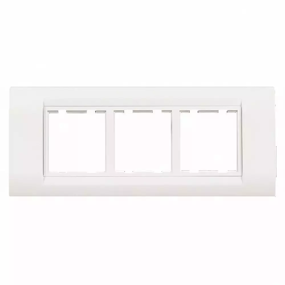 K9 Euro Cover Plate With Base Frame 6 Module White, W-9064U (Pack of 10)