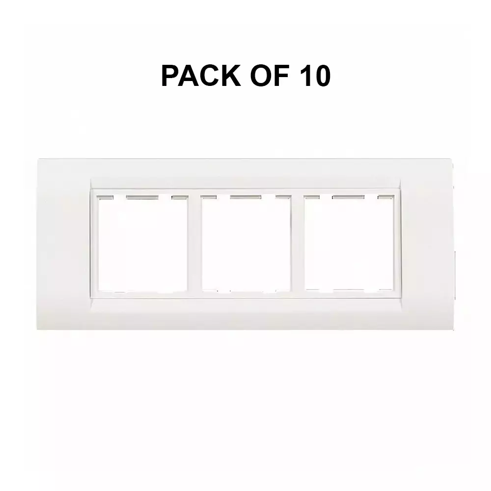 K9 Euro Cover Plate With Base Frame 6 Module White, W-9064U (Pack of 10)