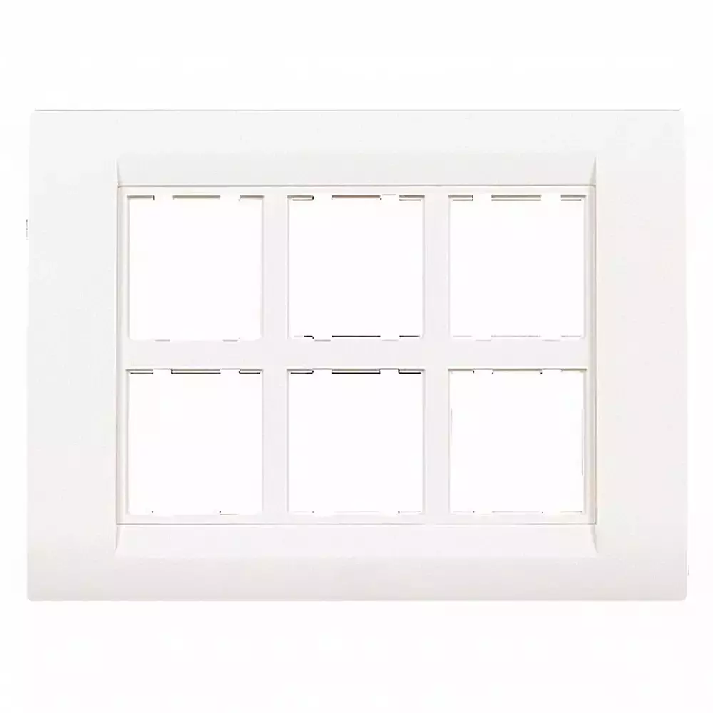 K9 Euro Cover Plate With Base Frame 12 Module White, W-9067U (Pack of 5)