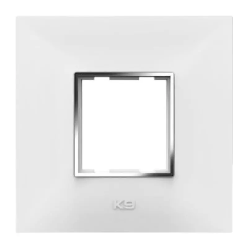 K9 Euro Cover Plate With Base Frame I-Wood Chrome 2 Module White, 9502 (Pack of 10)