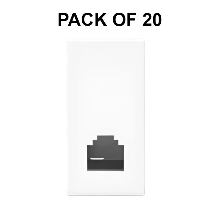 K9 Evoq Telephone Jack 1 Module White, 9253 (Pack of 20)