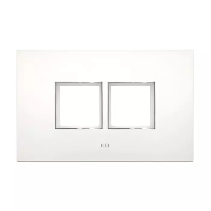 K9 Evoq Cover Plate With Base Frame Delta Chrome 4 Module White, 9324 (Pack of 10)
