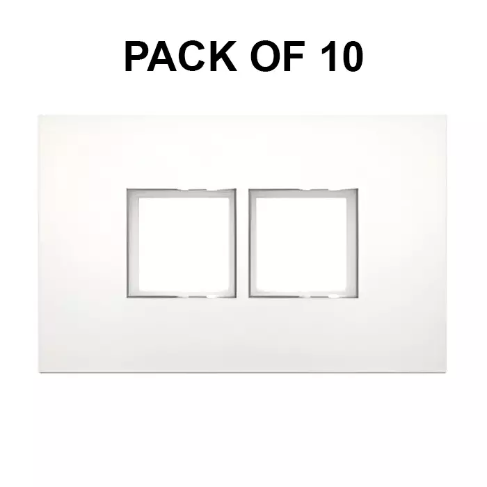 K9 Evoq Cover Plate With Base Frame Delta Chrome 4 Module White, 9324 (Pack of 10)