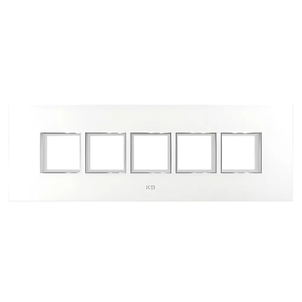 K9 Evoq Cover Plate With Base Frame Delta Chrome 10 Module White, 9327 (Pack of 5)