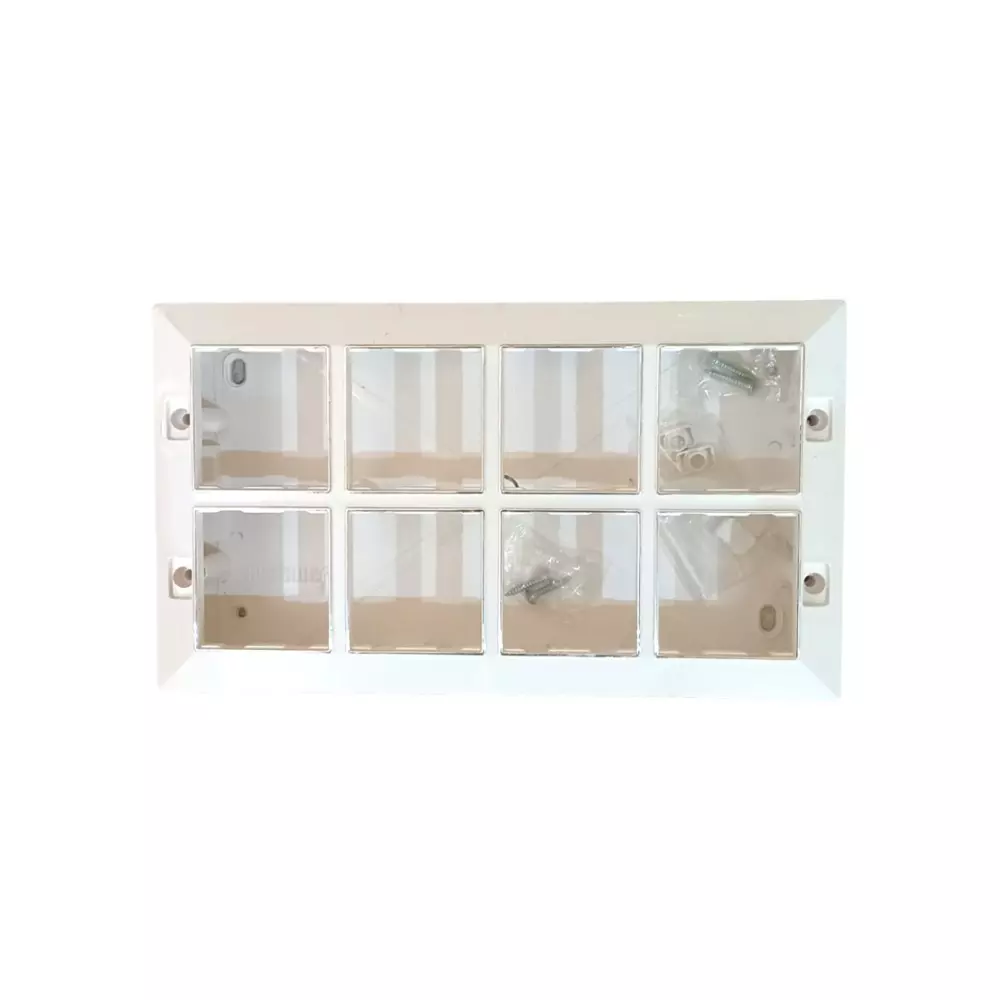 JAMSONS Surface Box with Plate 16 Module Vargin ABS Silver Line Color, JM-063 (Pack of 5)