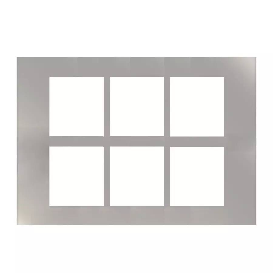 Goldmedal Curve Bella Cover Plate wtih Mounting Frame 220x155 mm 12 Module Metalik - Silver Streak Plastic for Commecial and Industrial Use, 31201
