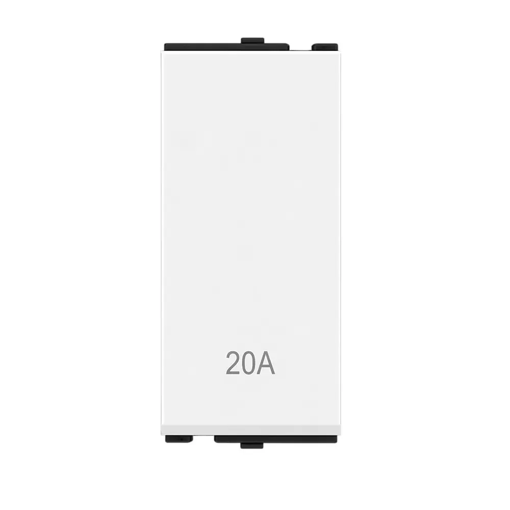 AP Tanish Series Gem Switch Polycarbonate 1 Module 20 A 1-Way White, T004 (Pack of 20 Pcs)