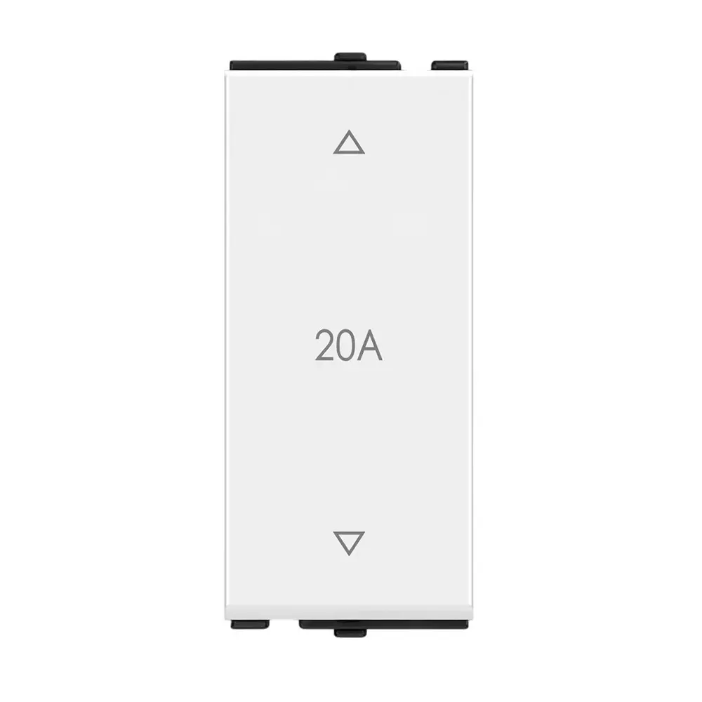 AP Tanish Series Gem Switch Polycarbonate 1 Module 20 A 2-Way White, T005 (Pack of 20 Pcs)