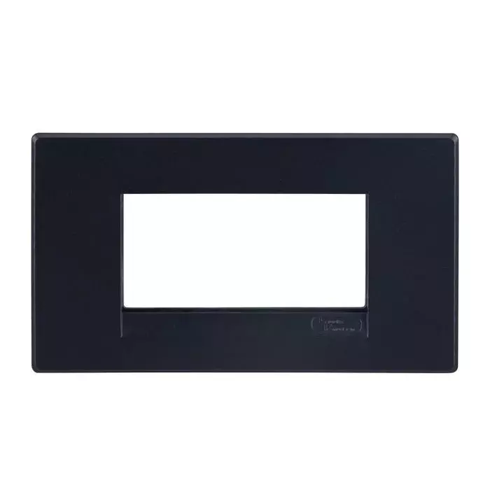 L&T [ Lauritz Knudsen ] Englaze Plastic Cover Plate With Plastic Grid Frame Sparkle Black Color 4 Module, CB92104FB01