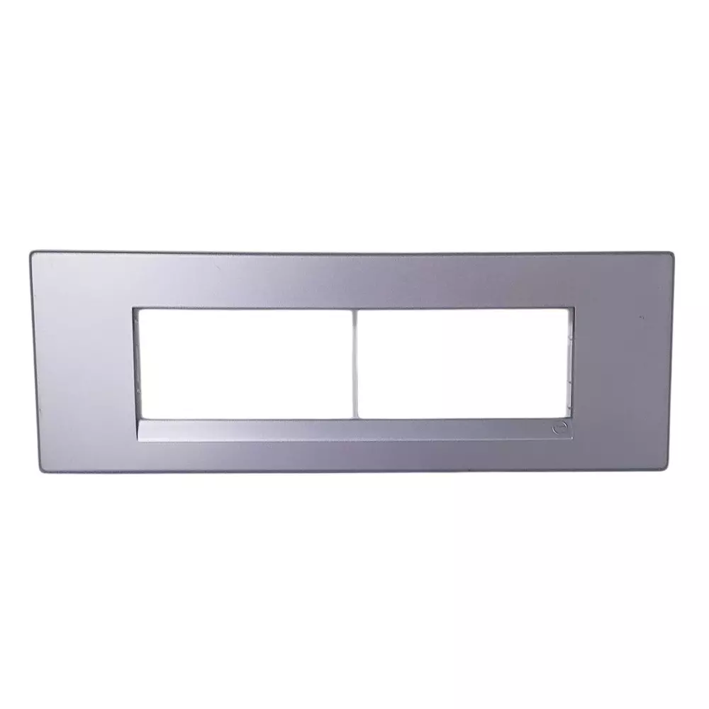 L&T [ Lauritz Knudsen ] Englaze Plastic Horizontal Cover Plate With Plastic Grid Frame Moonlight Silver Color 8 Module, CB92108FS01