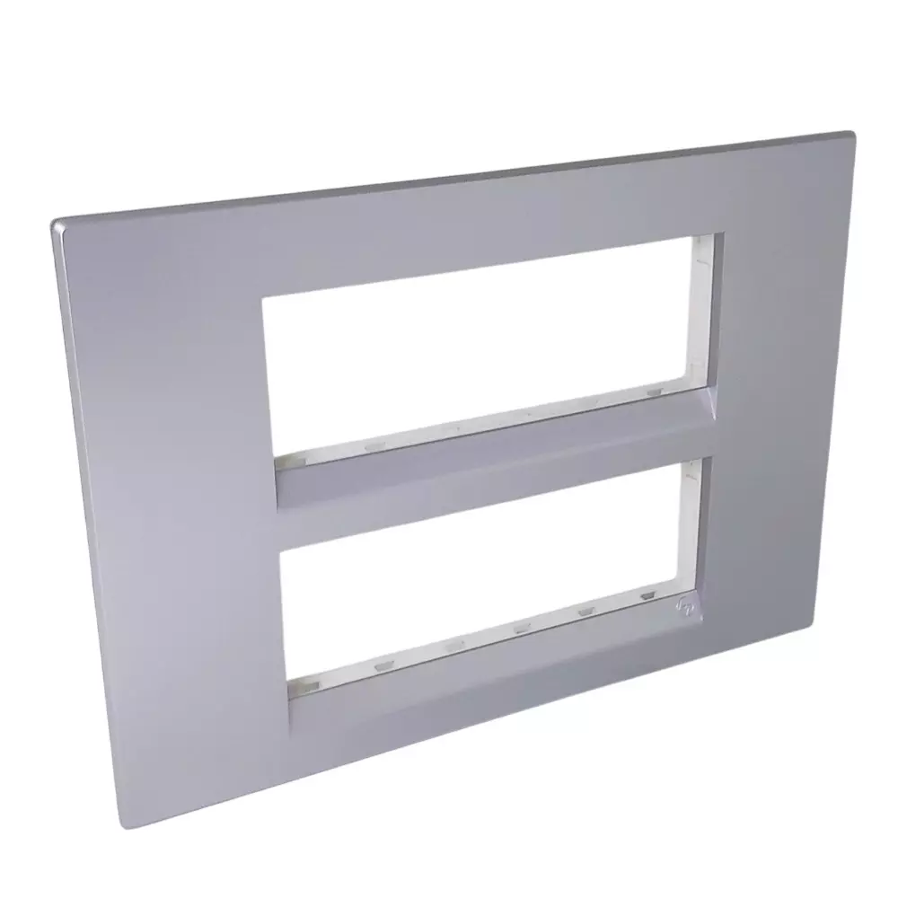 lt-lauritz-knudsen-englaze-plastic-cover-plate-with-plastic-grid-frame-moonlight-silver-color-12-module-cb92112fs01