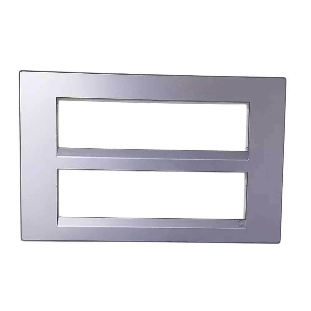L&T [ Lauritz Knudsen ] Englaze Plastic Cover Plate With Plastic Grid Frame Moonlight Silver Color 16 Module, CB92116FS01