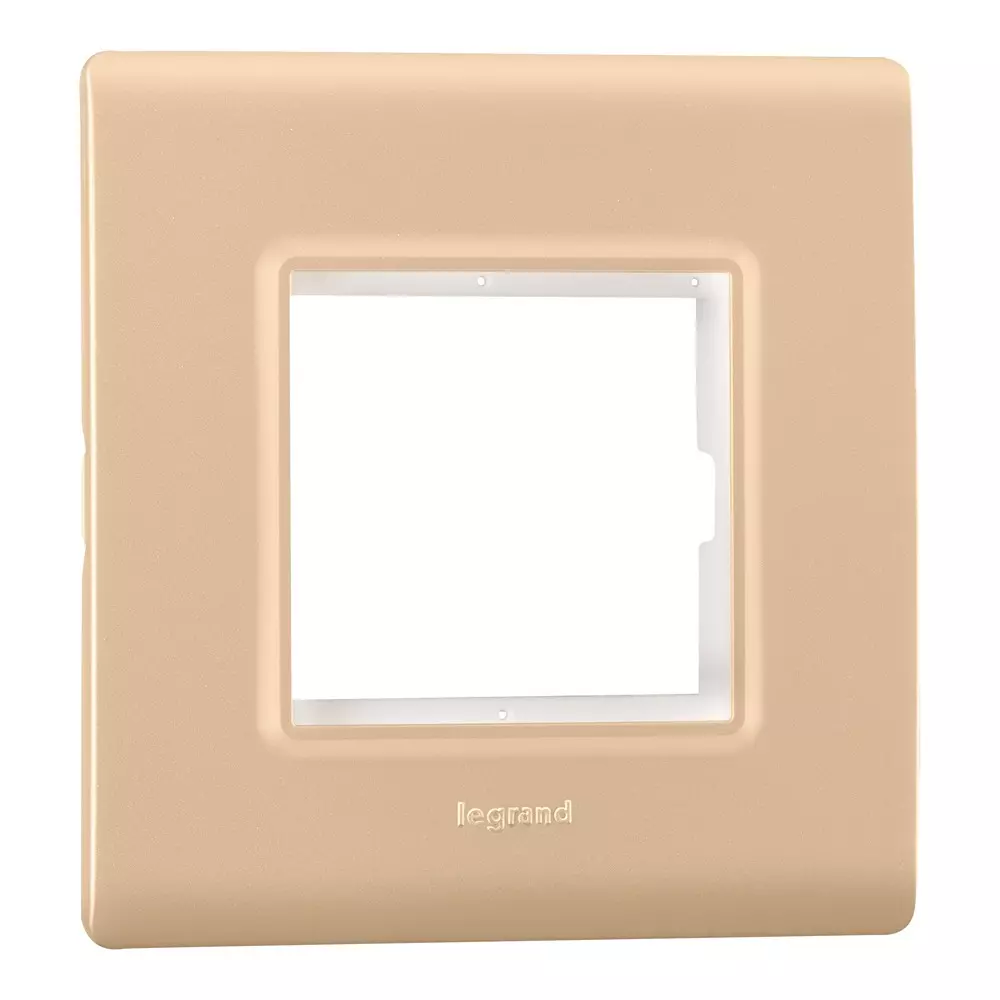 Legrand Cover Plate with Support Frame Allzy Golden 2 Module, 6813 34 (Pack of 10)