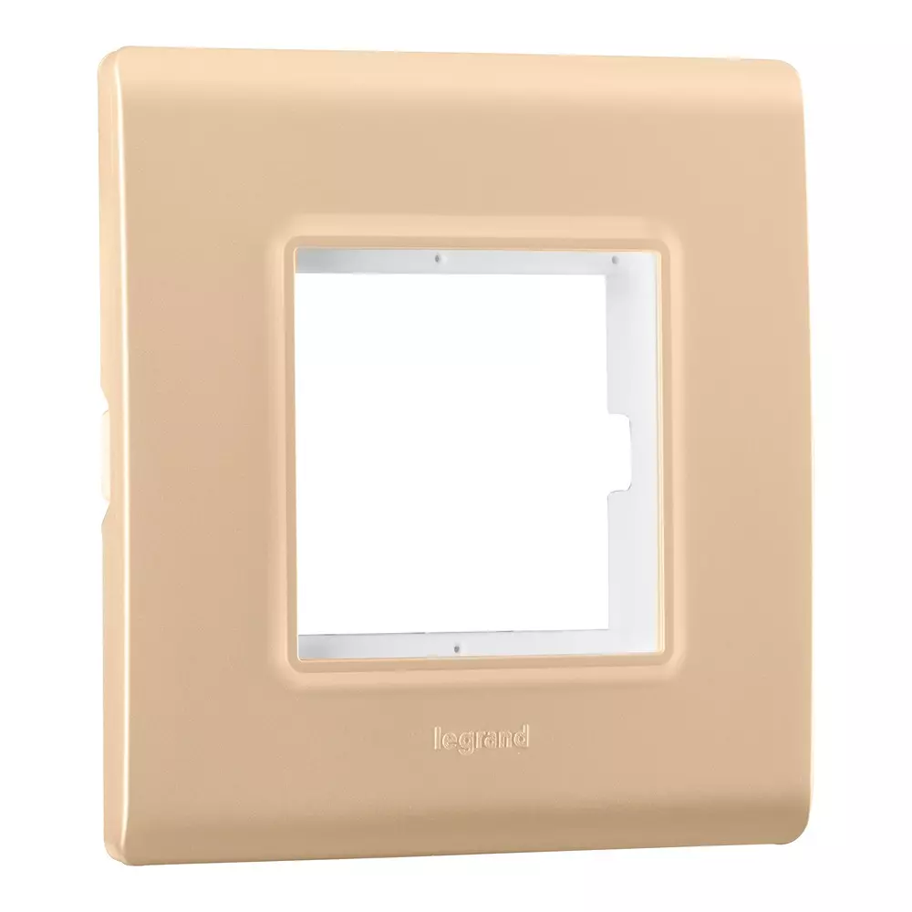 Legrand Cover Plate with Support Frame Allzy Golden 2 Module, 6813 34 (Pack of 10)