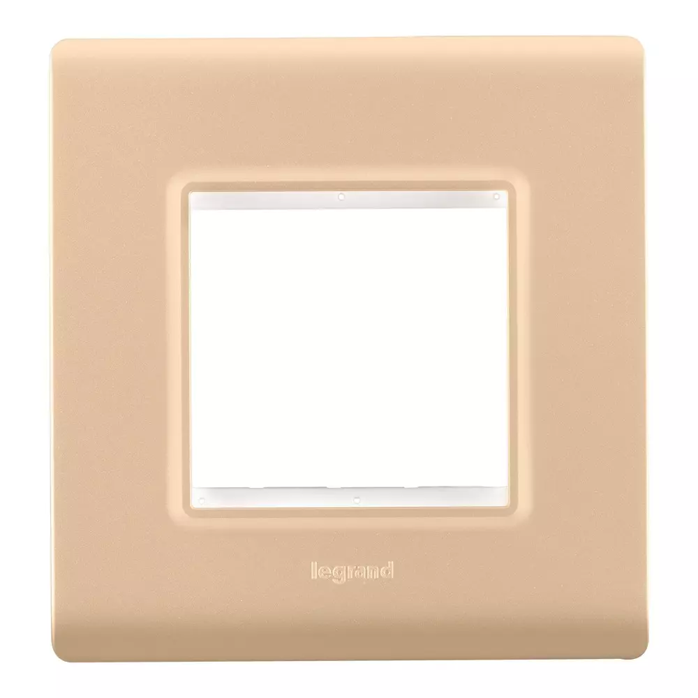 Legrand Cover Plate with Support Frame Allzy Golden 2 Module, 6813 34 (Pack of 10)