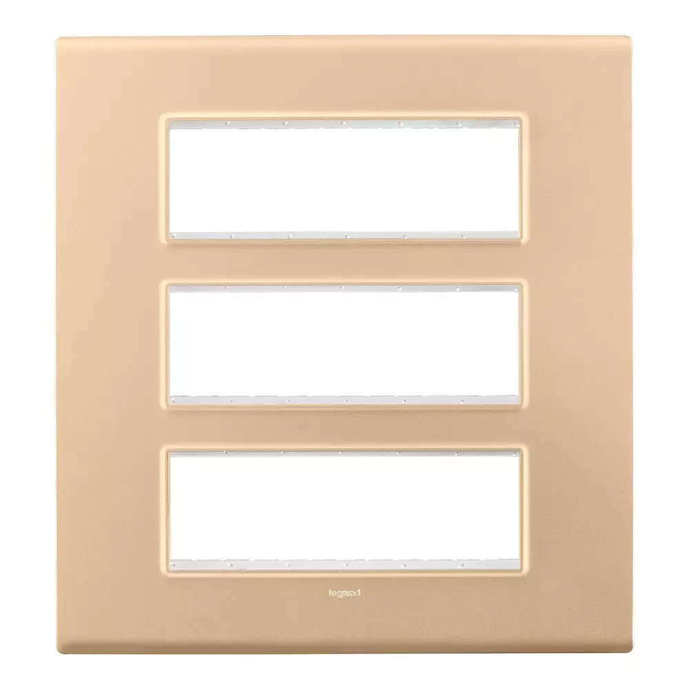Legrand Cover Plate with Support Frame Allzy Golden 18 Module, 6813 43 (Pack of 10)