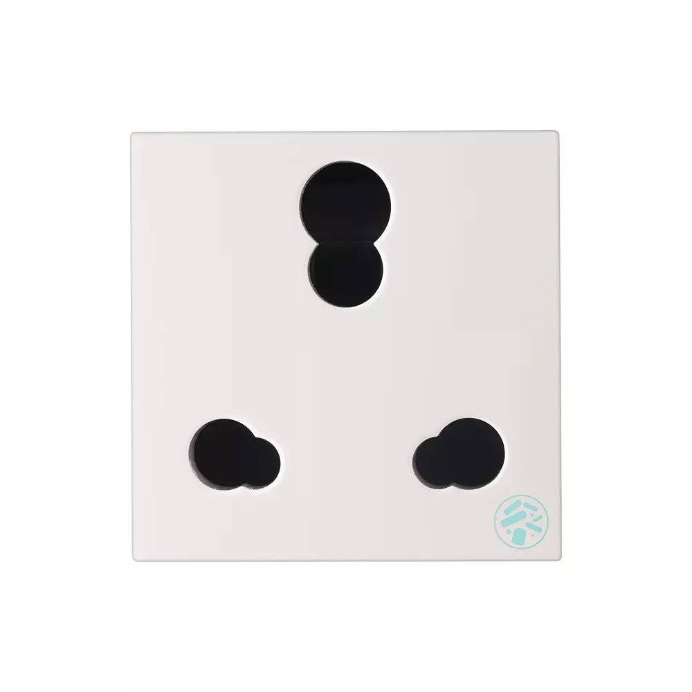 Legrand Anti - Bacterial Socket with Shutter Myrius Classic White 2 Module, 6793 28