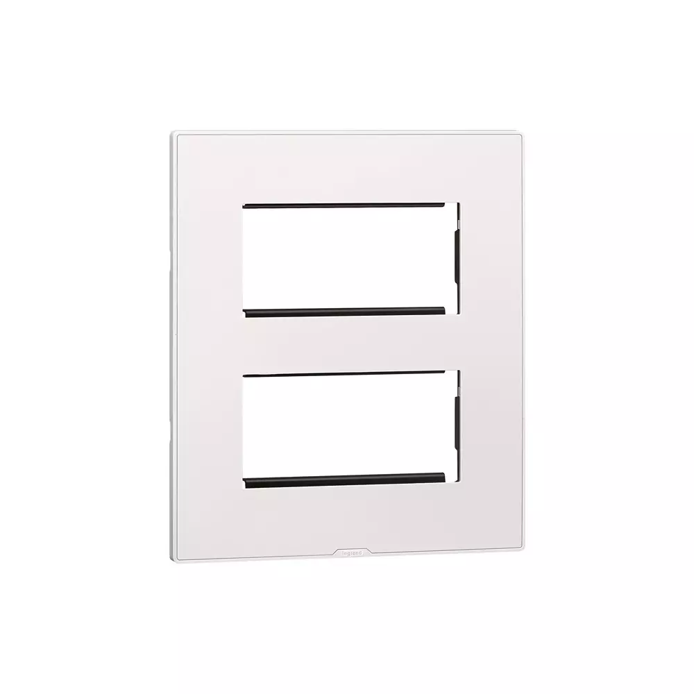 Legrand Cover Plate with Support Frame Myrius Classic White 2*4 Module, 6795 09 (Pack of 5)