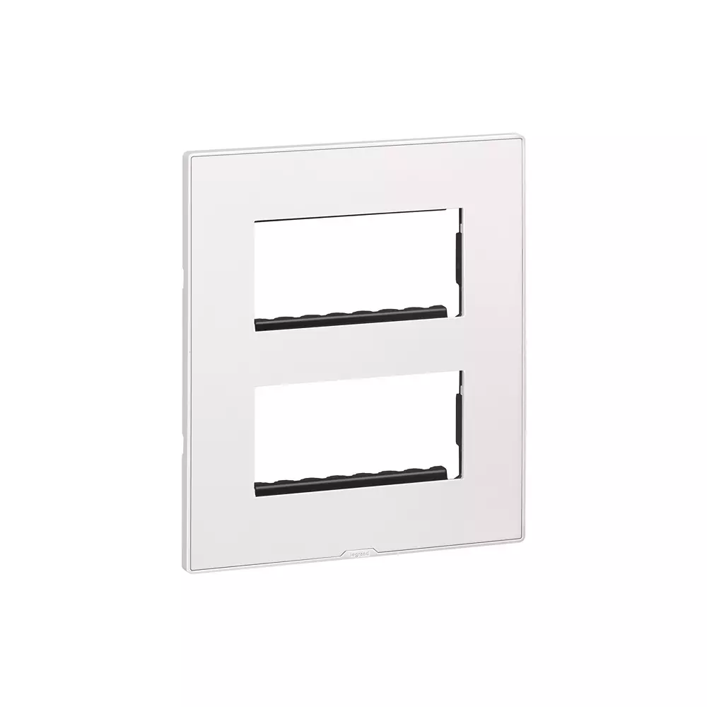 Legrand Cover Plate with Support Frame Myrius Classic White 2*4 Module, 6795 09 (Pack of 5)