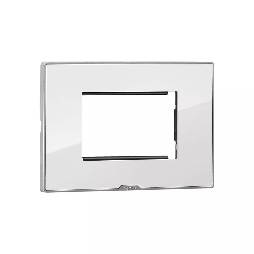 Legrand Cover Plate with Support Frame Myrius Ice White 3 Module, 6795 23