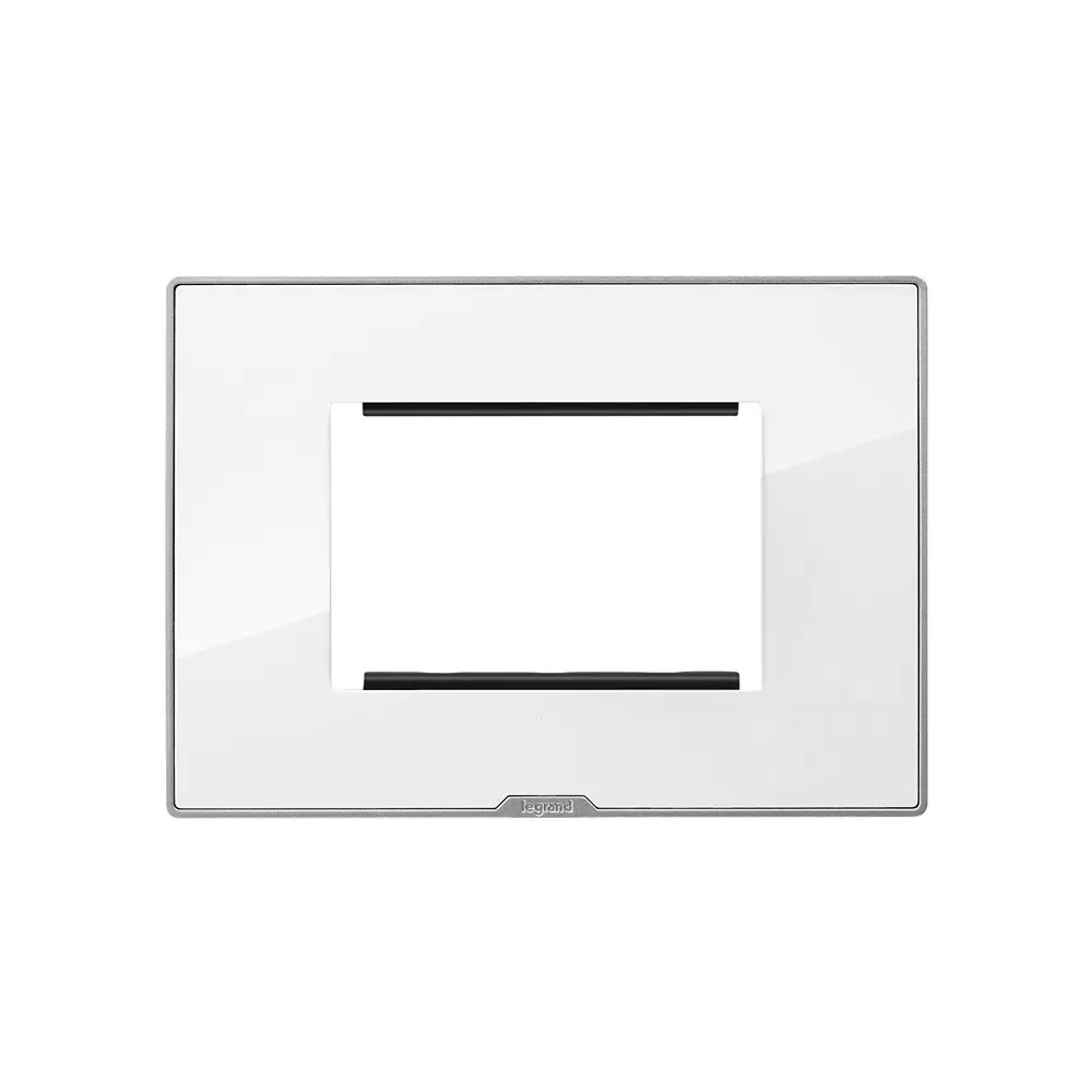 Legrand Cover Plate with Support Frame Myrius Ice White 3 Module, 6795 23