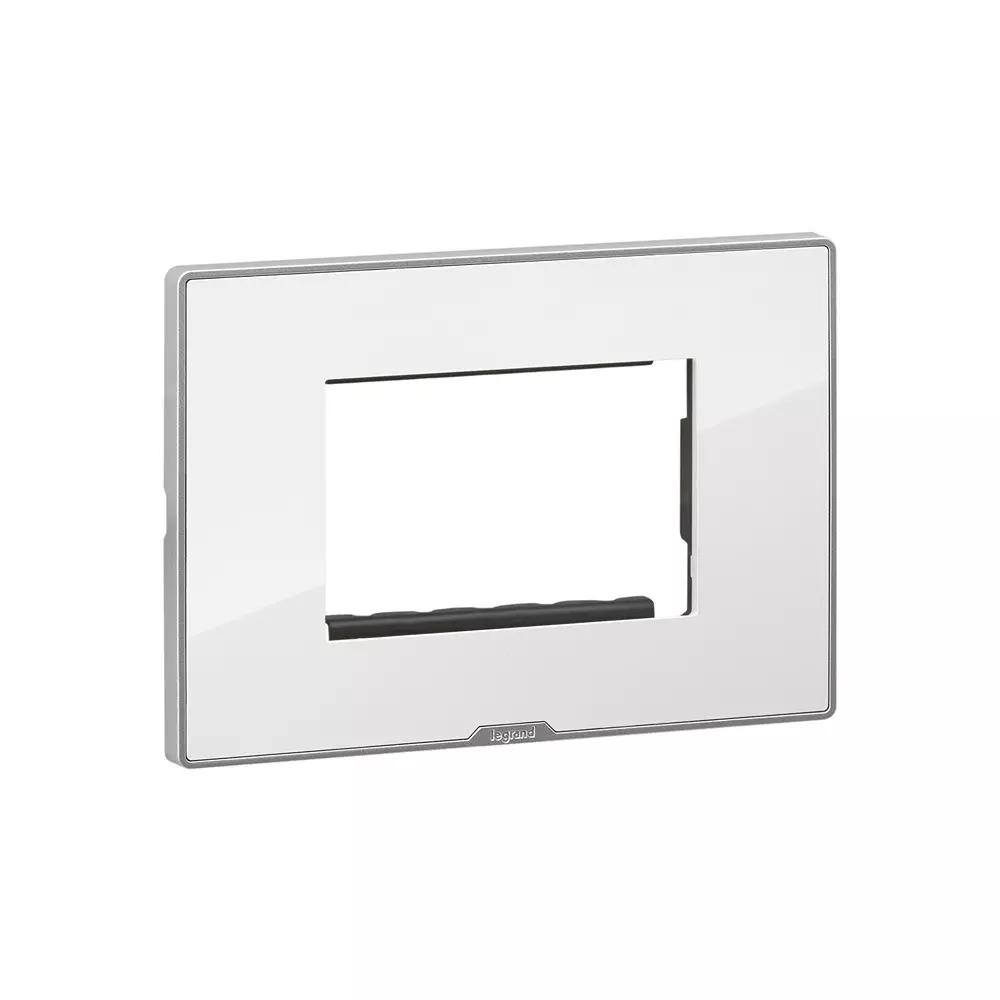 Legrand Cover Plate with Support Frame Myrius Ice White 3 Module, 6795 23