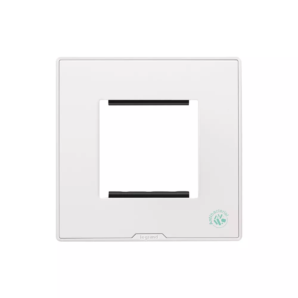 Legrand Anti-Bacterial Cover Plate with Support Frame Myrius Classic White 2 Module, 6793 42 (Pack of 20)