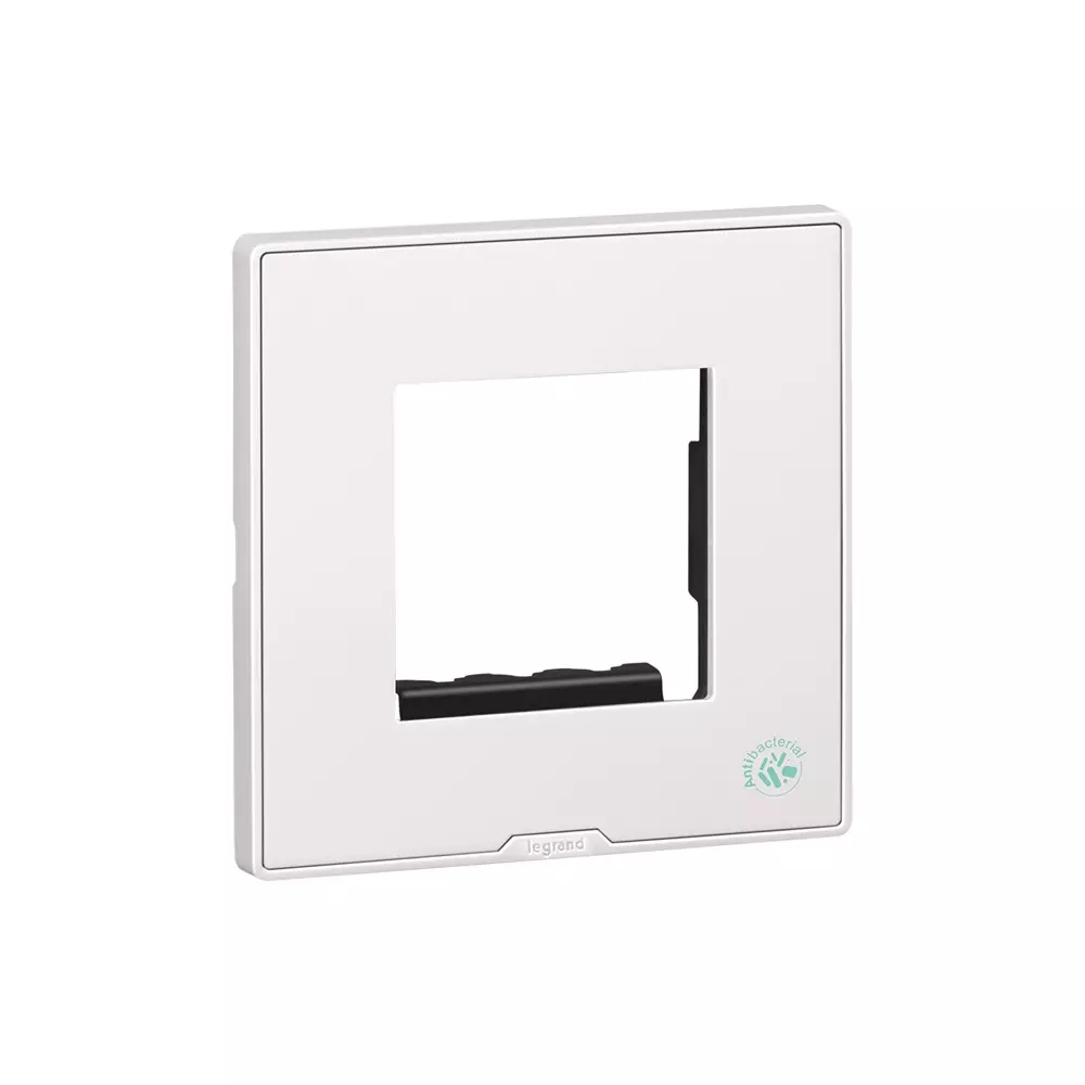 Legrand Anti-Bacterial Cover Plate with Support Frame Myrius Classic White 2 Module, 6793 42 (Pack of 20)