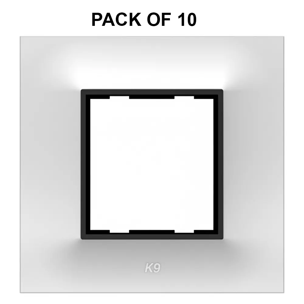 K9 Euro Cover Plate With Base Frame Ultima Plus 2 Module White, 9161P (Pack of 10)