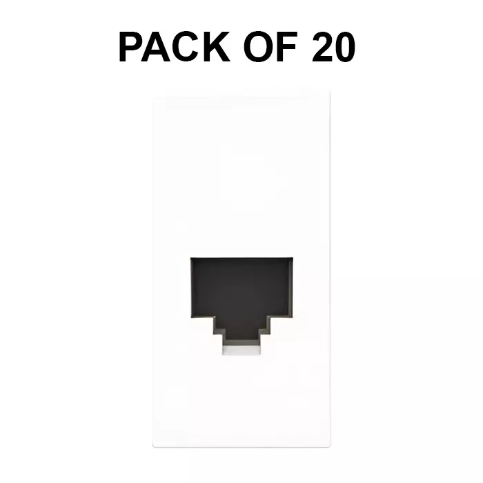 K9 Evoq Modem Jack CAT 6 1 Module White, 9288 (Pack of 20)