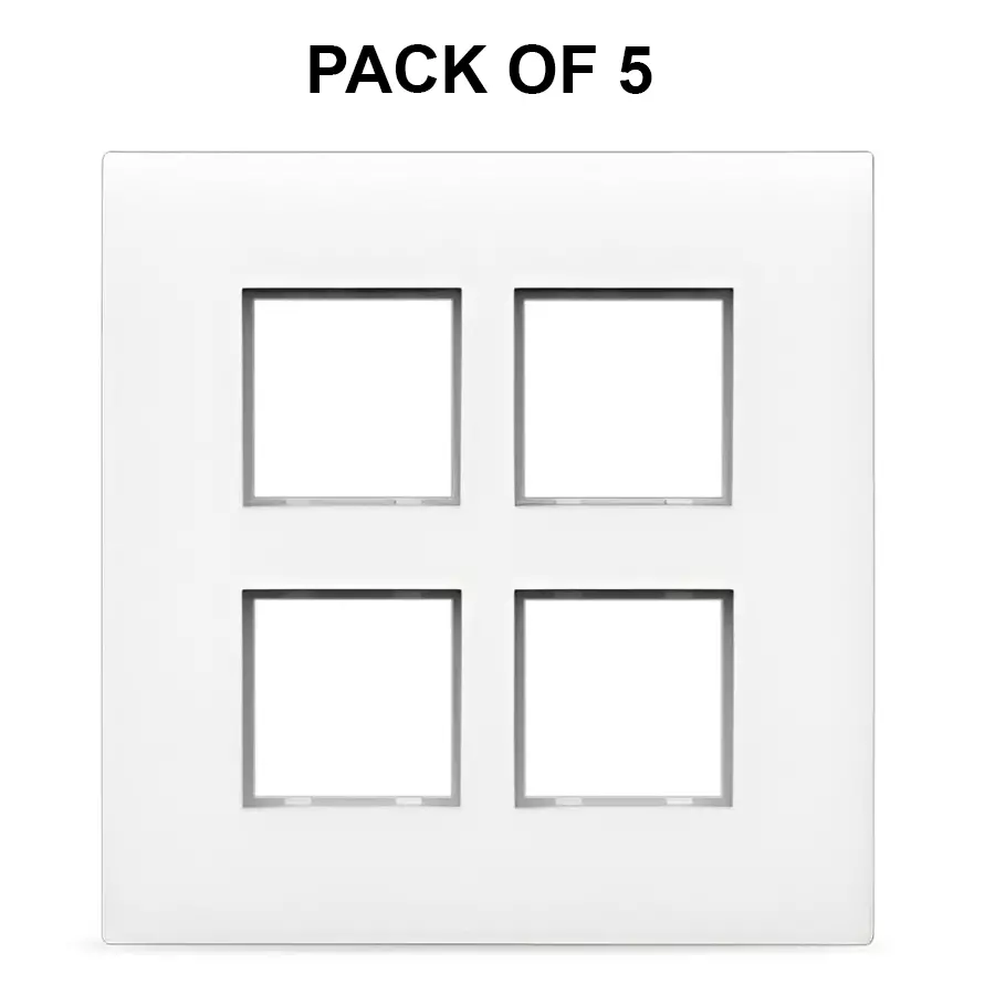 K9 Evoq Cover Plate With Base Frame Matrix 8 Module (Square) White, 9307 (Pack of 5)
