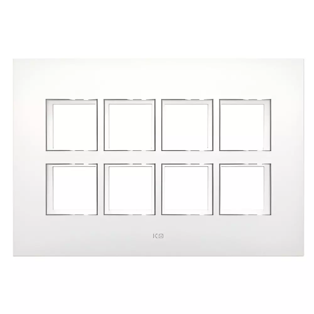 K9 Evoq Cover Plate With Base Frame Delta Chrome 16 Module White, 9330 (Pack of 5)