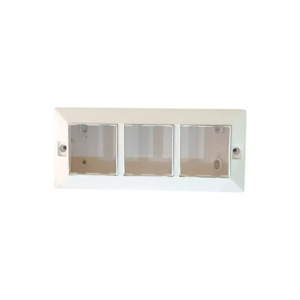 JAMSONS Surface Box with Plate 6 Module Vargin ABS Silver Line Color, JM-058 (Pack of 10)