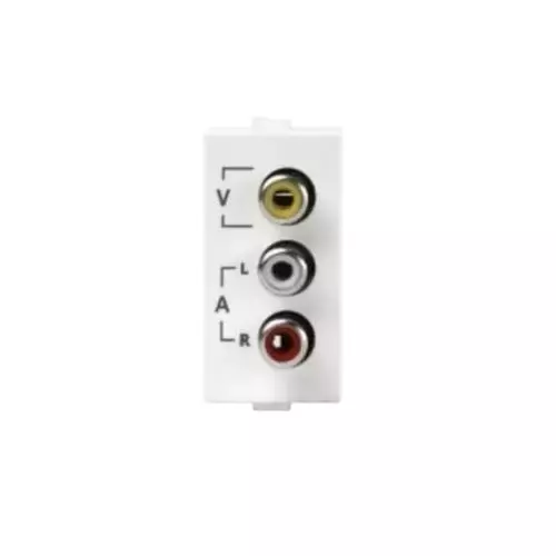 Anchor Roma Classic Audio Video Socket White, 20471 (Pack of 10)