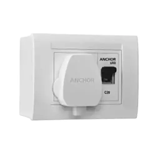 Anchor Roma Modular Ac Box With Mini Mcb White 4 Module Single Pole 20 Amp, 98491 (Pack of 20)
