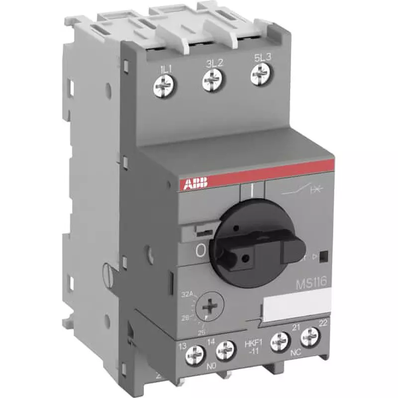ABB Manual Motor Starter 690 VAC Operating Voltage 690 V Rated Insulation Voltage 20 A Rated Current, MS116-20-HKF1-11