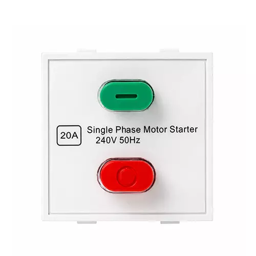 Anchor Roma Plus Series Motor Starter Switch 20 A Current Rating 2 Module Polycarbonate Material White Color, 289240 (Pack of 10 Pcs)