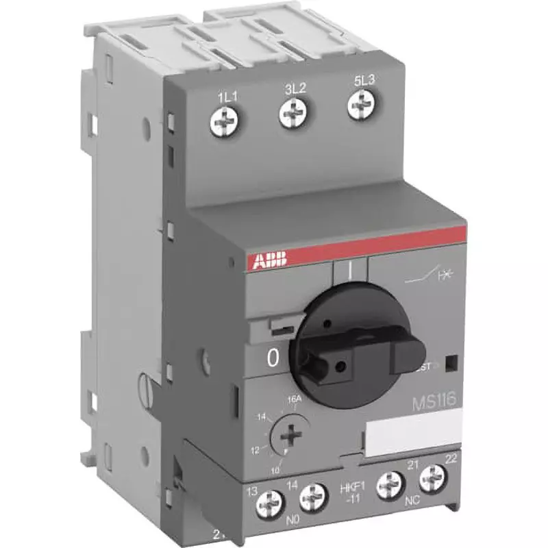 ABB Manual Motor Starter 690 VAC Operating Voltage 690 V Rated Insulation Voltage 0.4 A Rated Current, MS116-0.4-HKF1-11