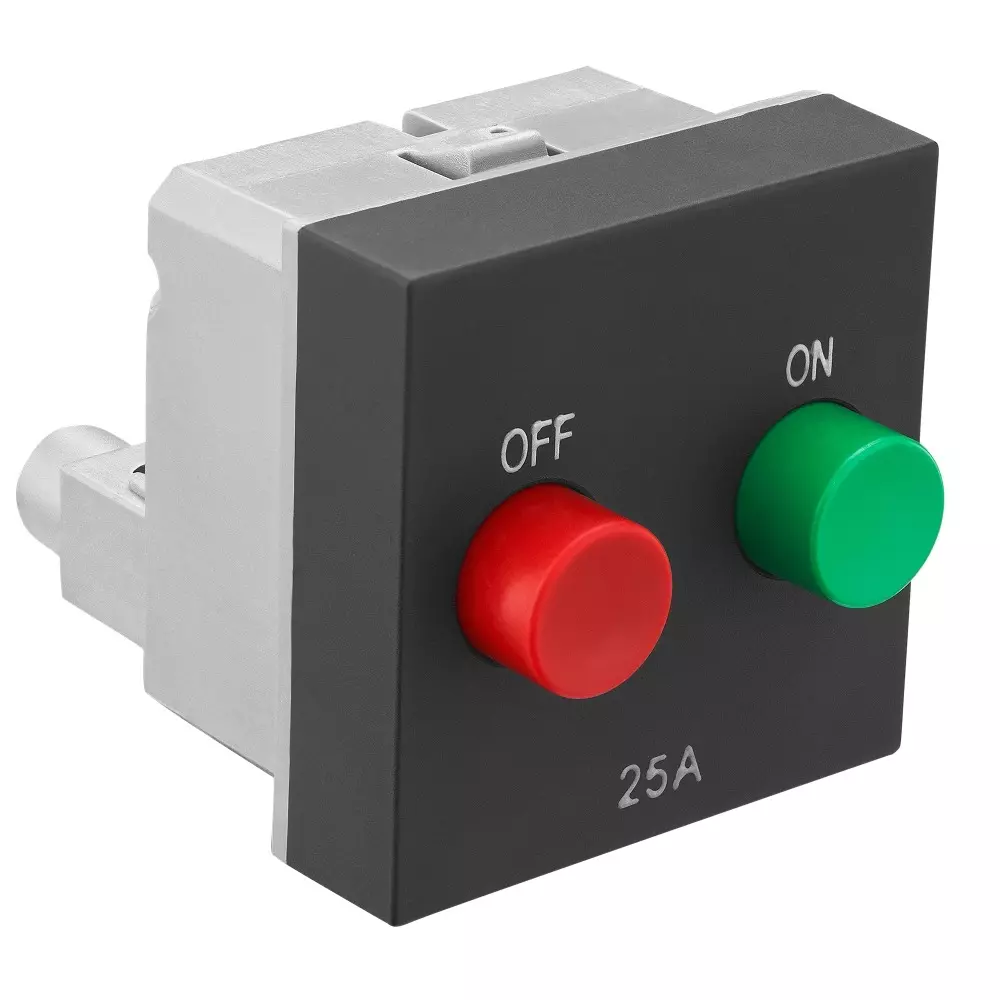 Legrand Motor Starter Allzy 25 Amp 2 Module Matt Black, 6812 67