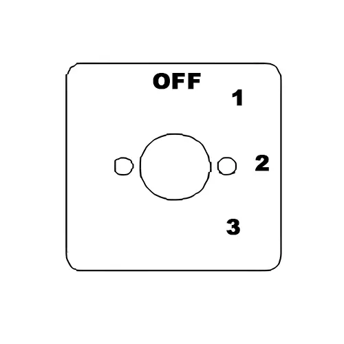 Kaycee AC Rotary Cam Switch Three Way, With Off 60° 12 Amp 2 Pole, 3T24COYR