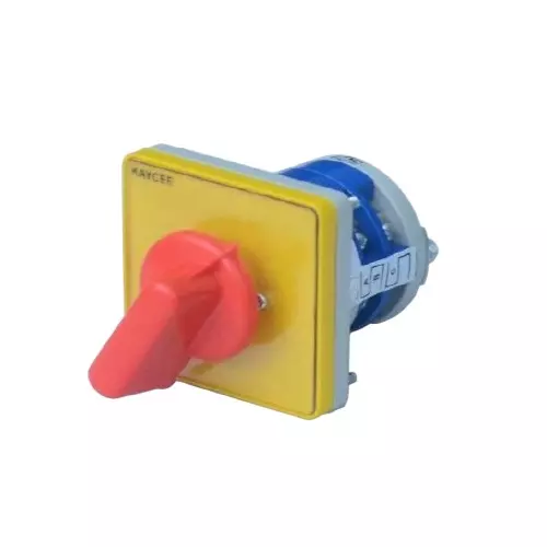 Kaycee AC Rotary Cam Switch 25 Amp 60° 3 Position Two Way, With Off Switching Yellow-Red Color