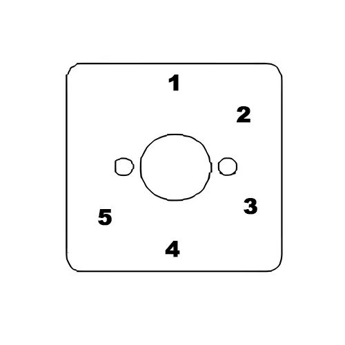 Kaycee AC Rotary Cam Switch Five Way, No Off 60° 10 Amp 1 Pole, 3S16EYR