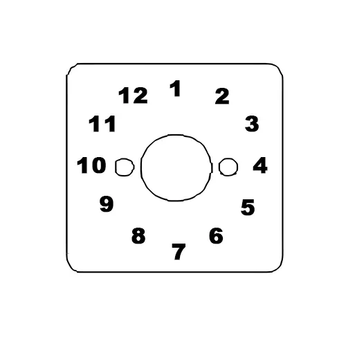 Kaycee AC Rotary Cam Switch 12 Way No- Off 30° 10 Amp 1 Pole, 6S13MYR
