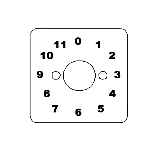 Kaycee DC Rotary Cam Switch 11 Way With-Off 30° 6 Amp 1 Pole, 6TD13LOYR