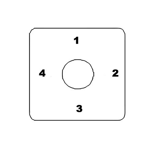 Kaycee Rotary Cam Switch 4 Way No-Off 90° 6 Amp 3 Pole, N6R39D